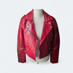 Wild fable Red Shop Faux Leather Jacket Size SM
